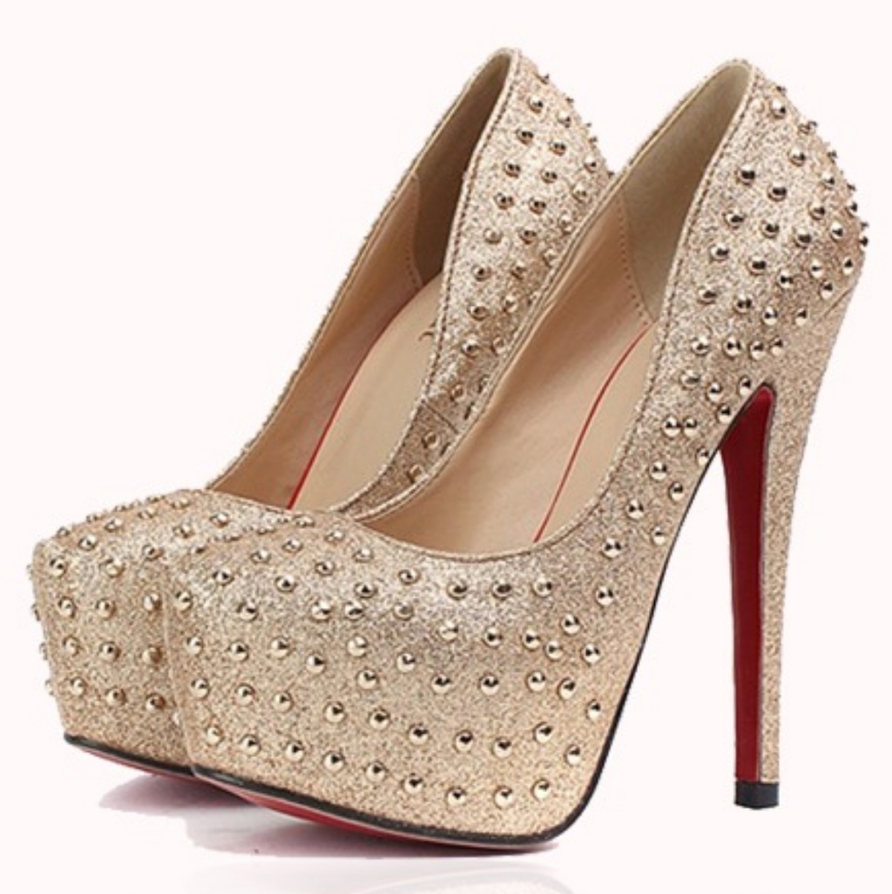 Studded Gold platform New